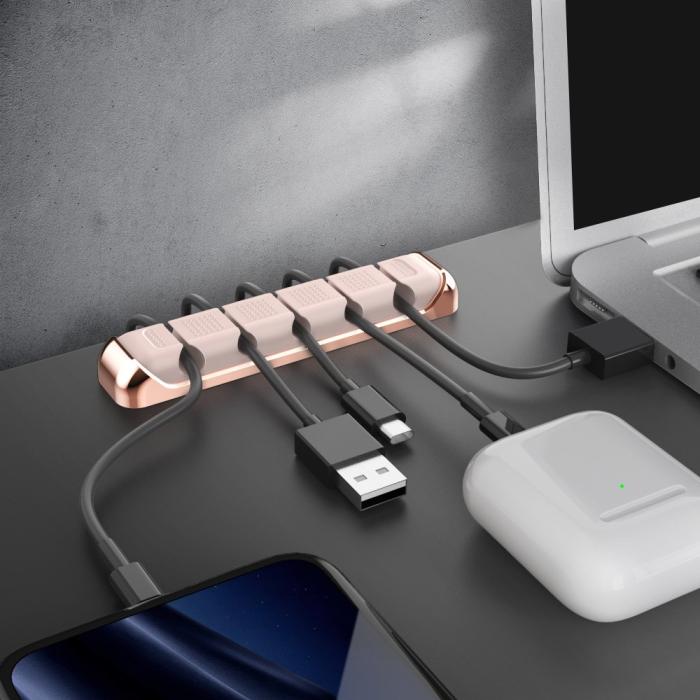 Bild 6, AHASTYLE AHASTYLE 5-Port Kabel Hållare/Organiserare I Aluminium/Silikon - Teknikhallen.se