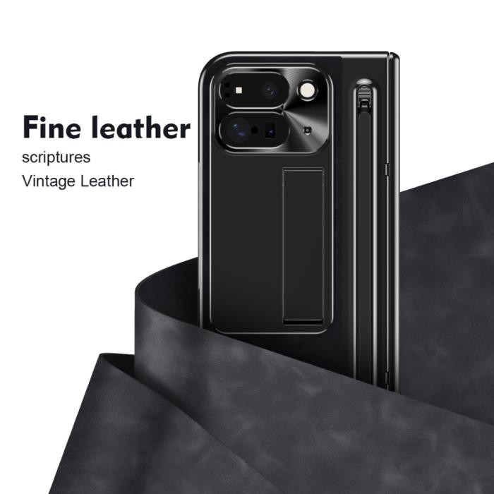 Bild 4,  Google Pixel 9 Pro Fold Skal/Skärmskydd inkl. Penna Läder Svart - Teknikhallen.se