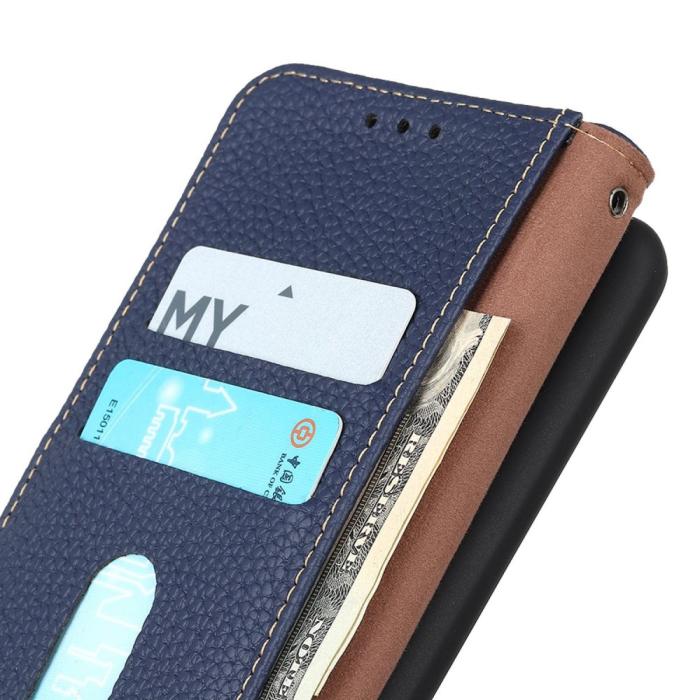 Bild 4, KHAZNEH KHAZNEH Samsung Galaxy S24 FE Fodral Äkta Läder Mörk Blå - Teknikhallen.se
