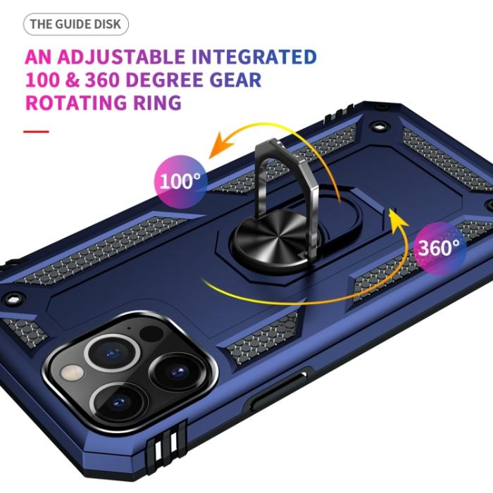 Bild 4,  iPhone 14 Pro Max Skal Shockproof Hybrid Ring Blå - Teknikhallen.se