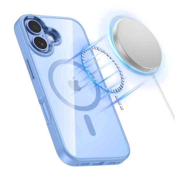 Bild 4, Tech-Protect Tech-Protect iPhone 17 Skal MagSafe MagMat Blue / Clear - Teknikhallen.se