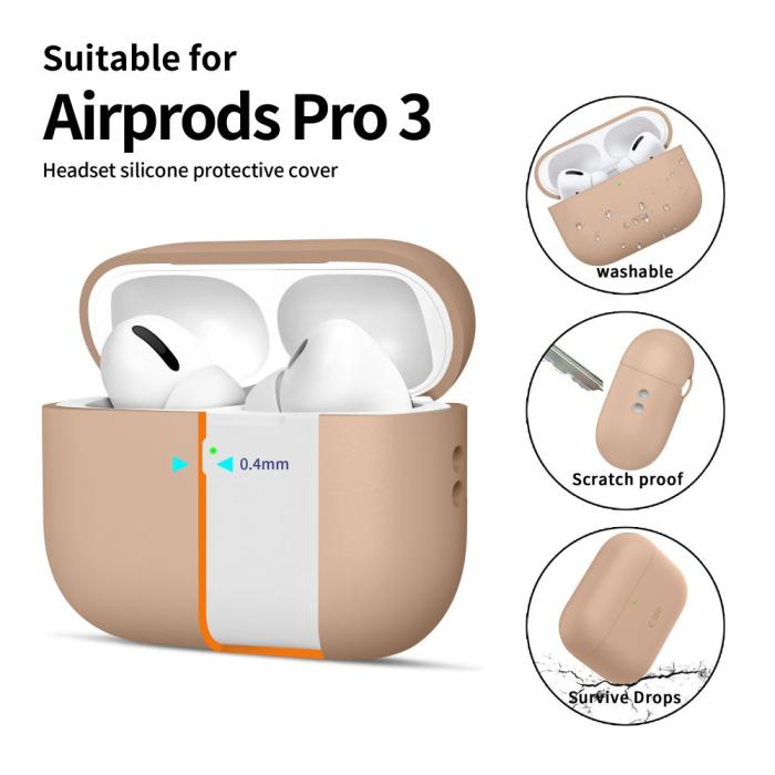 Bild 4, Tech-Protect Tech-Protect AirPods Pro 3 Skal Silicone Caffe Latte - Teknikhallen.se