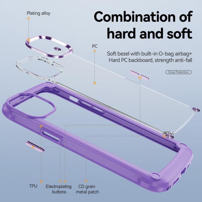 Bild 3,  iPhone 15 Plus Skal Shockproof Hybrid Armor Lila - Teknikhallen.se