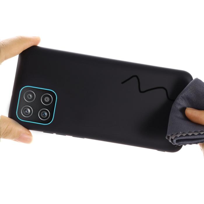 Bild 4,  Samsung Galaxy A03 Skal Liquid Silikon Med Strap Svart - Teknikhallen.se