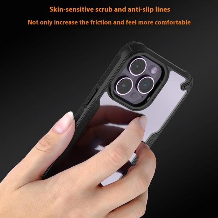 Bild 3,  iPhone 16 Pro Max Skal Hybrid Transparent / Svart - Teknikhallen.se
