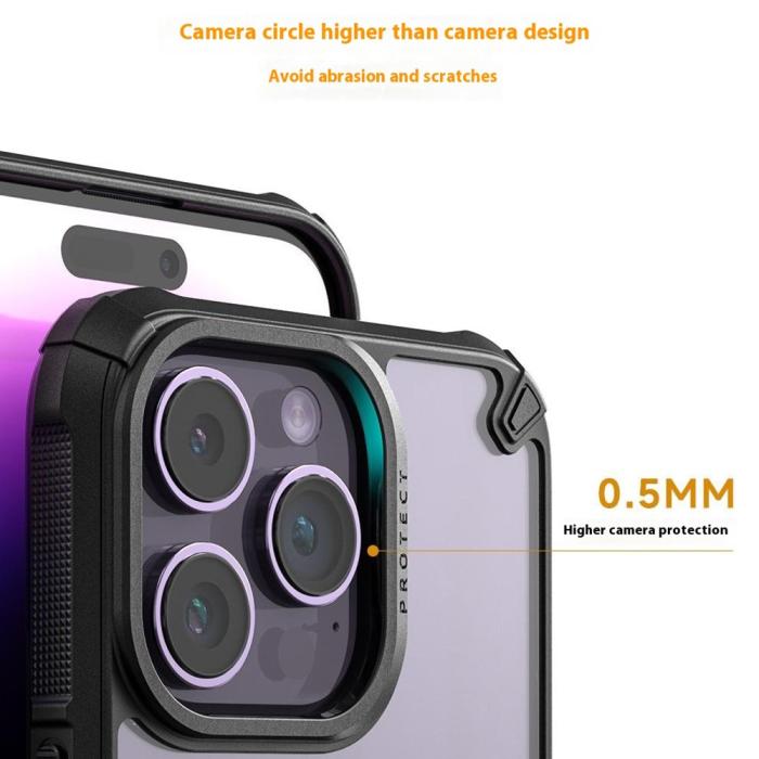 Bild 6,  iPhone 16 Pro Max Skal Hybrid Transparent / Svart - Teknikhallen.se