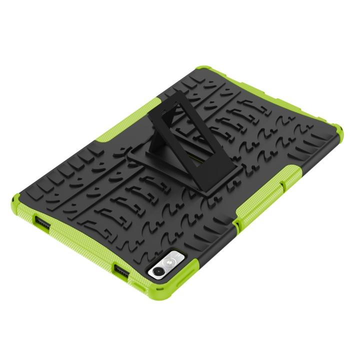 Bild 6,  Lenovo Tab P11 Gen 2 Skal Rugged Kickstand Armor Grön - Teknikhallen.se