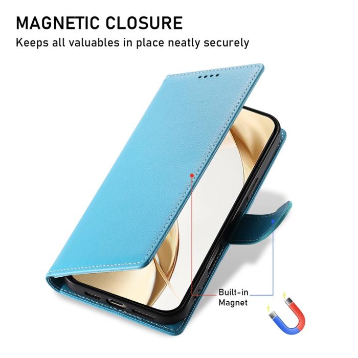 Bild 4,  Xiaomi 17T Fodral Litchi Läder Ljus Blå - Teknikhallen.se