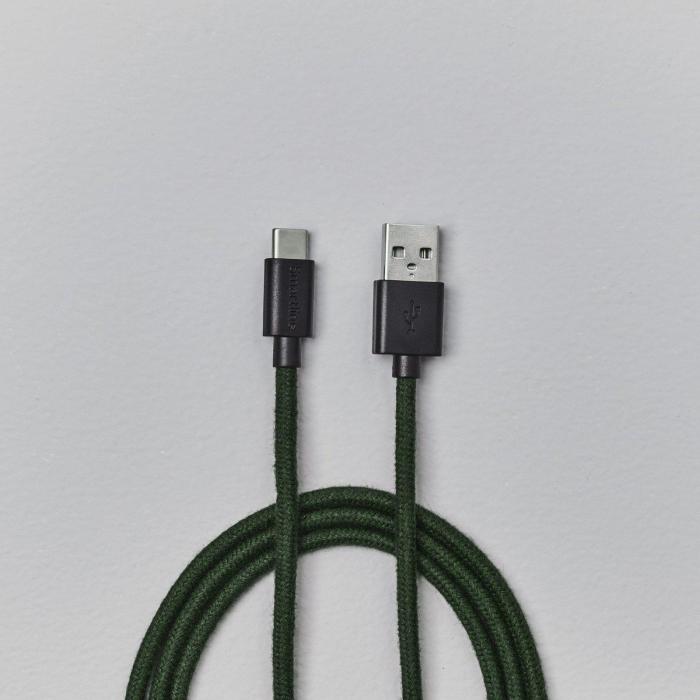 Bild 5, Smartline Smartline 2m 3A USB-C Fuzzy Laddningskabel Grön - Teknikhallen.se
