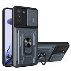  Samsung Galaxy S21 FE Skal Camshield Hybrid Ring Gr&aring; - Teknikhallen.se