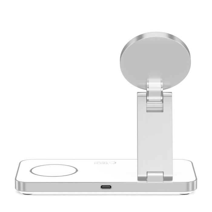 Bild 6, Tech-Protect Tech-Protect 15W Qi Trådlös 3in1 Magnetisk MagSafe Laddare Vit - Teknikhallen.se
