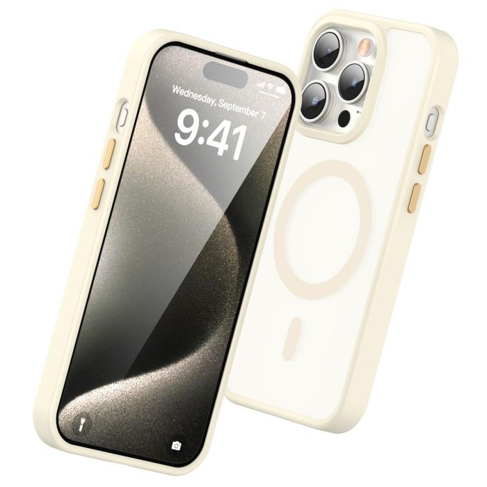 Bild 3, ColorPop ColorPop iPhone 15 Pro Max Skal CH MagSafe Matt Off White - Teknikhallen.se