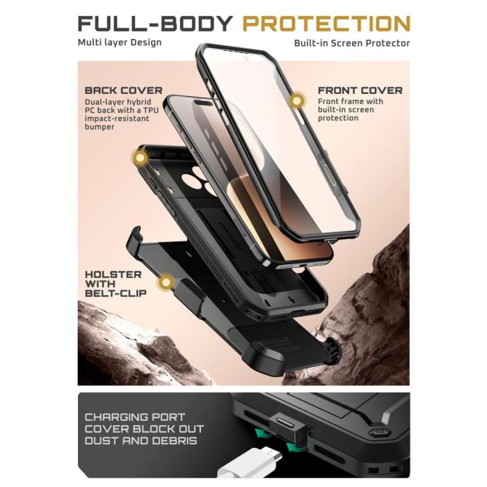 Bild 3, Supcase Supcase iPhone 17 Pro Skal Unicorn Beetle Pro Svart - Teknikhallen.se