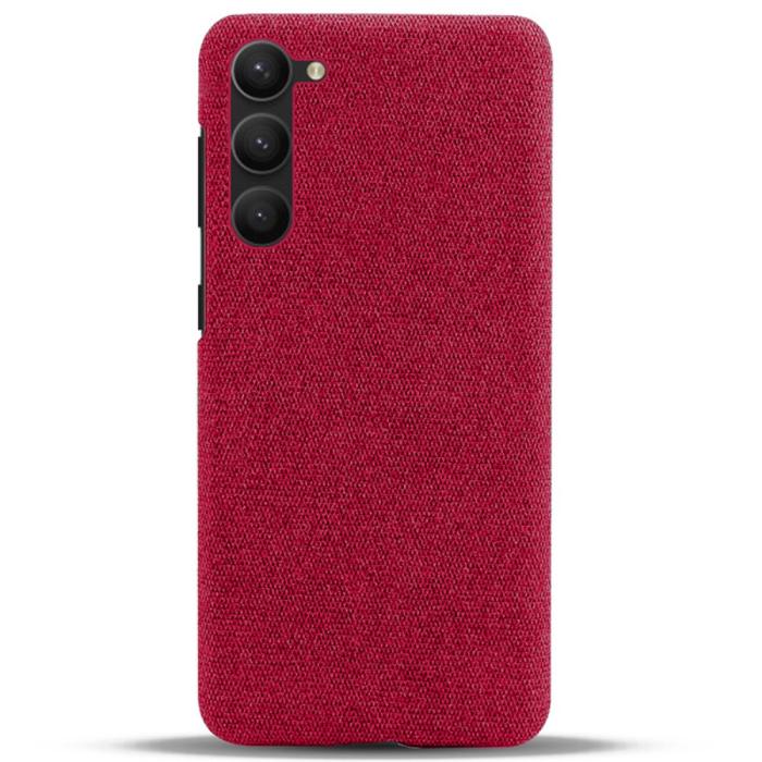 Bild 3,  Samsung Galaxy S24 Plus Slim Tygbelagt Skal Röd - Teknikhallen.se