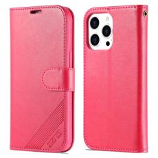 AZNS AZNS iPhone 14 Pro Fodral L&auml;der R&ouml;d/Rosa - Teknikhallen.se