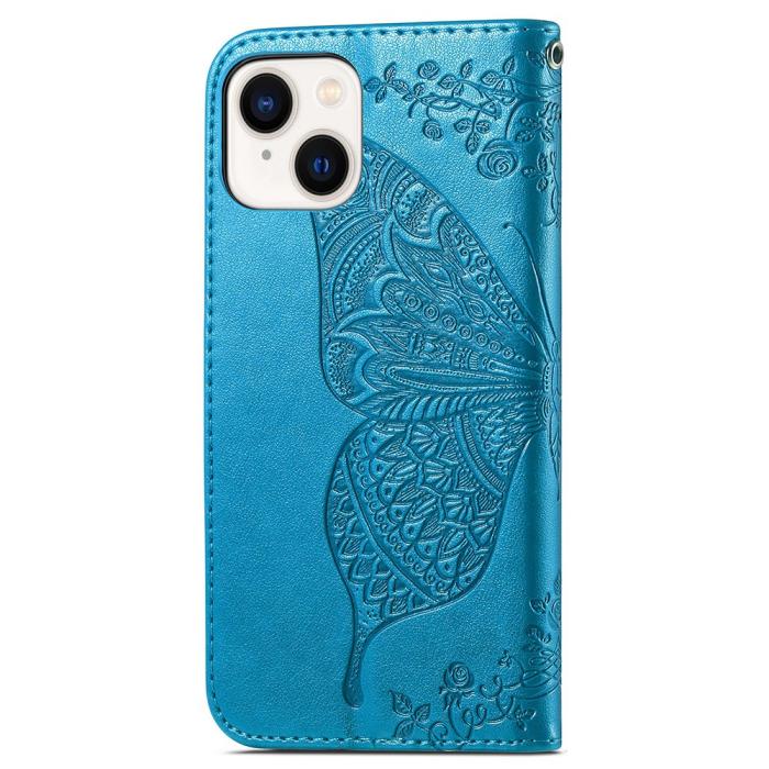 Bild 5,  iPhone 15 Plus Fodral Med Fjäril Tryck Blå - Teknikhallen.se