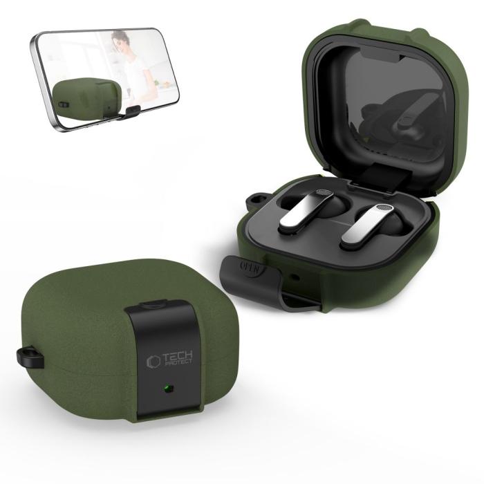 Bild 5, Tech-Protect Tech-Protect Galaxy Buds 4 / 4 Pro Skal Slim Hook Olive Green - Teknikhallen.se