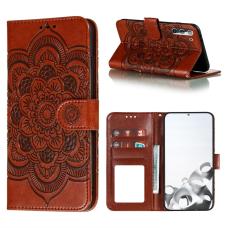  Samsung Galaxy S21 - Mandala L&auml;der Fodral - Brun - Teknikhallen.se