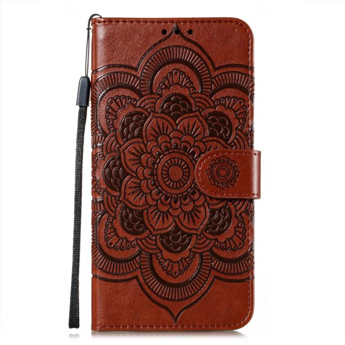 Bild 2,  Samsung Galaxy S21 - Mandala Läder Fodral - Brun - Teknikhallen.se