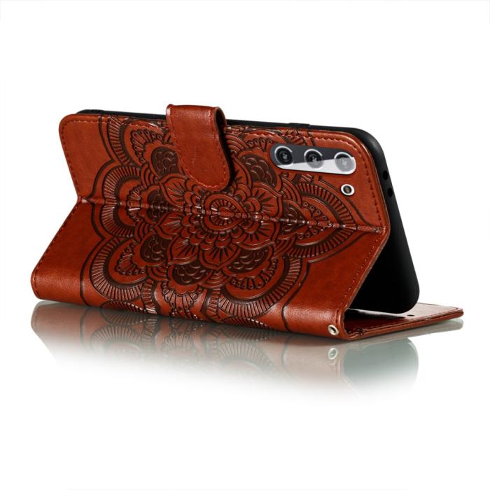 Bild 5,  Samsung Galaxy S21 - Mandala Läder Fodral - Brun - Teknikhallen.se