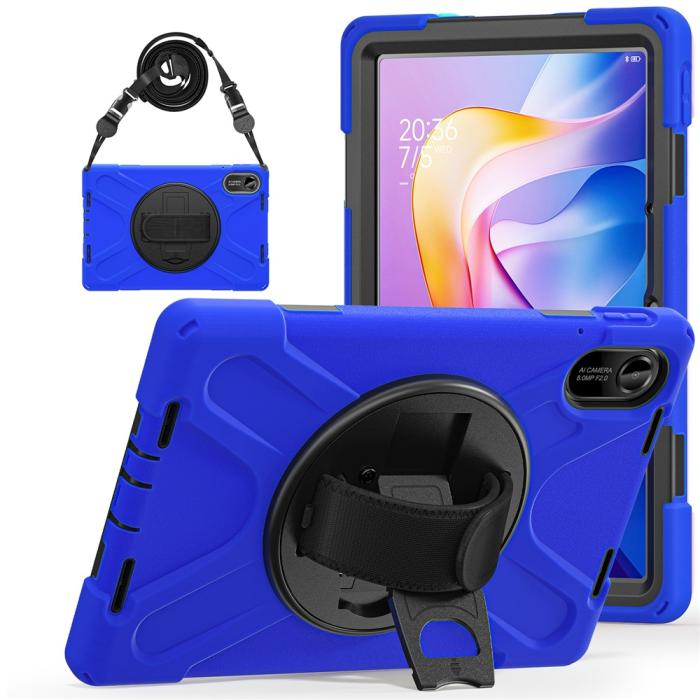 Bild 2,  Xiaomi Redmi Pad 2 Skal 360° Kickstand Med Strap Blå - Teknikhallen.se
