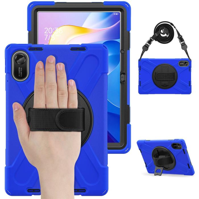 Bild 4,  Xiaomi Redmi Pad 2 Skal 360° Kickstand Med Strap Blå - Teknikhallen.se