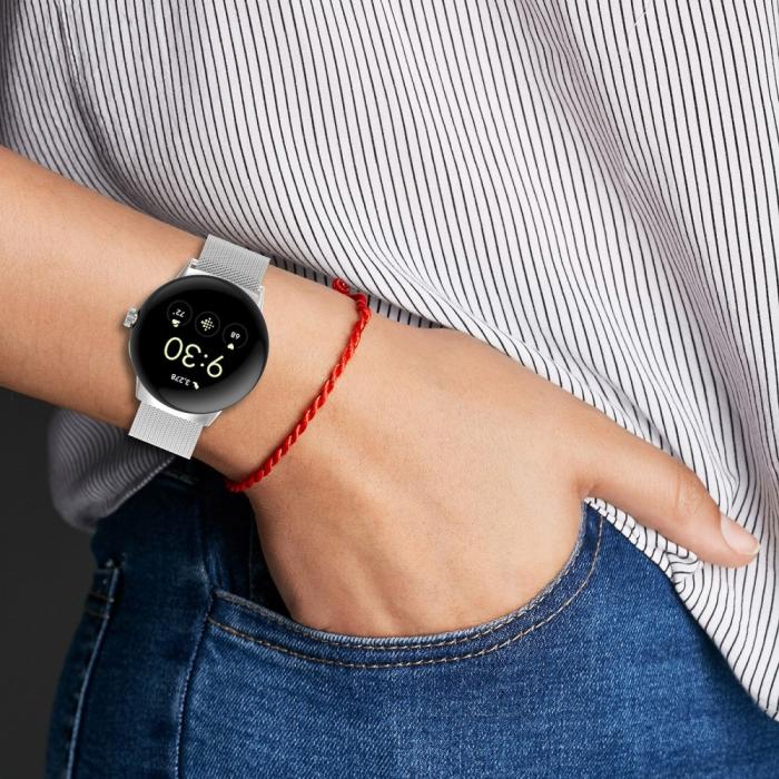 Bild 5,  Google Pixel Watch 4 / 3 45 mm Armband Milanese Svart - Teknikhallen.se