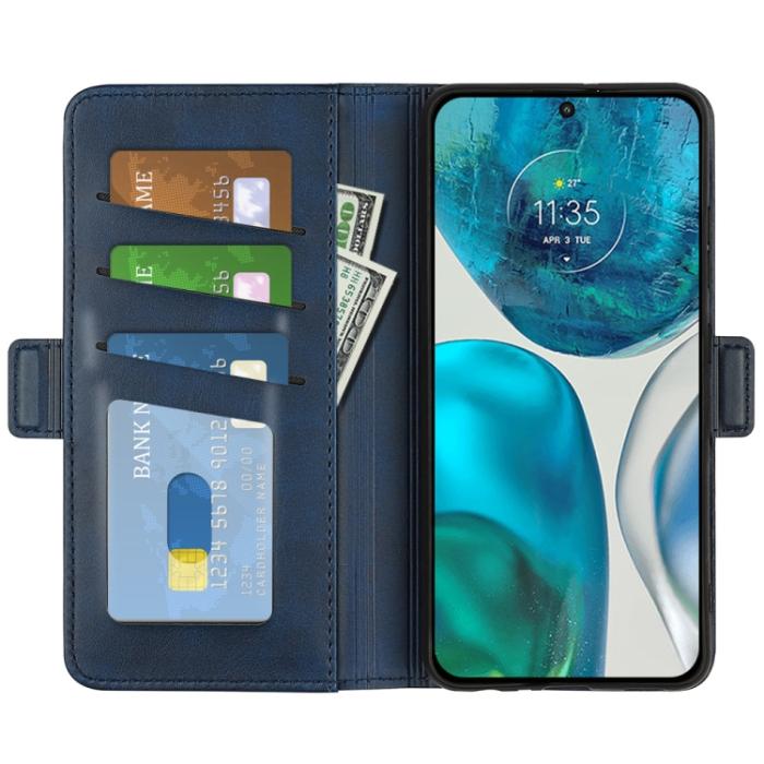 Bild 4,  Motorola Moto G52/G82 Fodral Magnetisk Stängning Blå - Teknikhallen.se