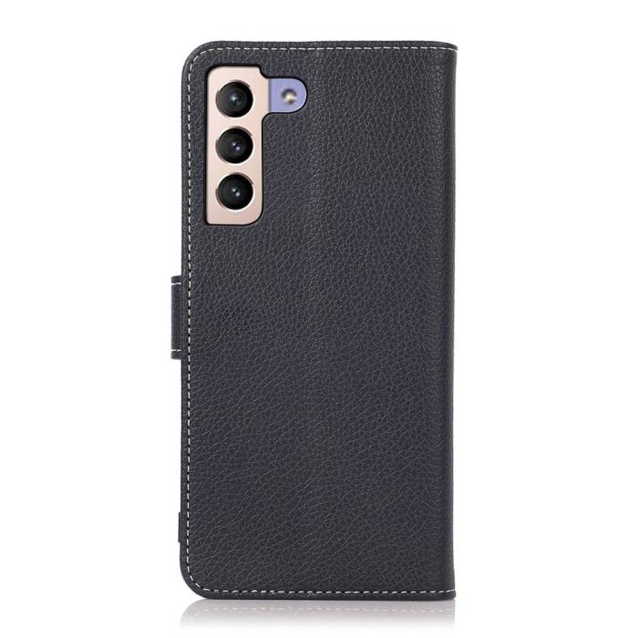 Bild 3,  Samsung Galaxy S22 Plus Fodral Litchi Läder Blå - Teknikhallen.se