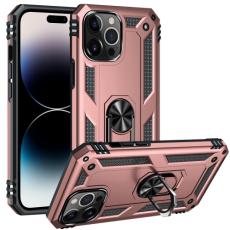  iPhone 14 Pro Max Skal Shockproof Hybrid Ring Ros&eacute;guld - Teknikhallen.se