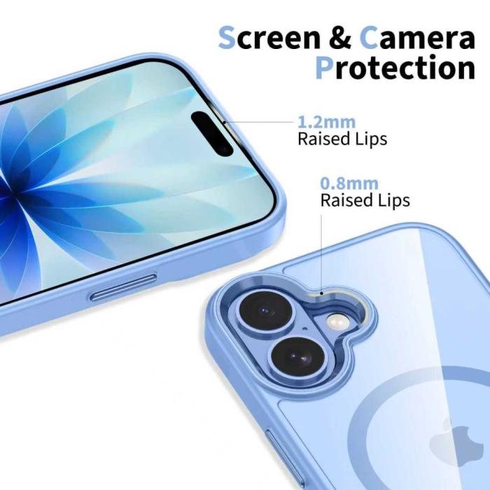 Bild 5, Tech-Protect Tech-Protect iPhone 17 Skal MagSafe MagMat Blue / Clear - Teknikhallen.se