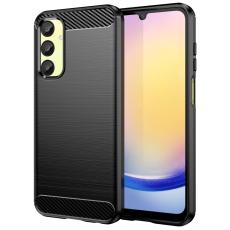  Samsung Galaxy A25 5G Skal Borstad St&aring;l Textur Svart - Teknikhallen.se