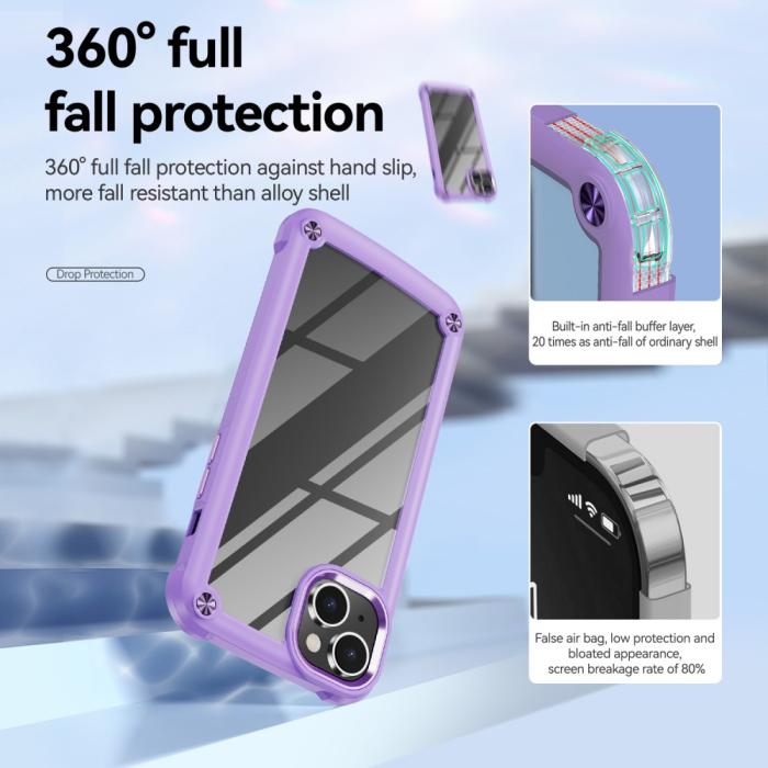 Bild 5,  iPhone 15 Plus Skal Shockproof Hybrid Armor Lila - Teknikhallen.se