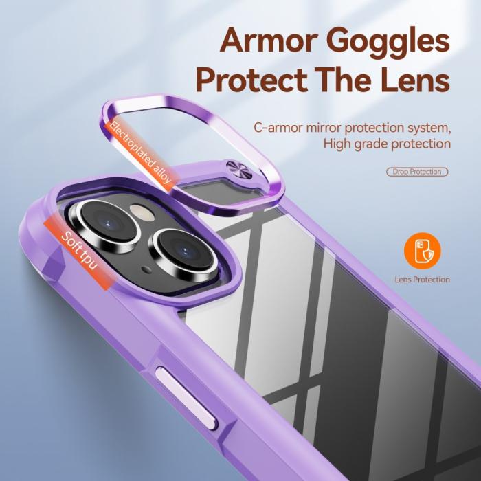 Bild 6,  iPhone 15 Plus Skal Shockproof Hybrid Armor Lila - Teknikhallen.se