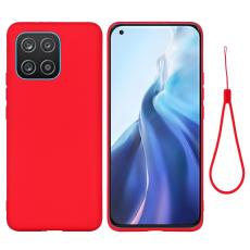  Samsung Galaxy A03 Skal Liquid Silikon Med Strap R&ouml;d - Teknikhallen.se