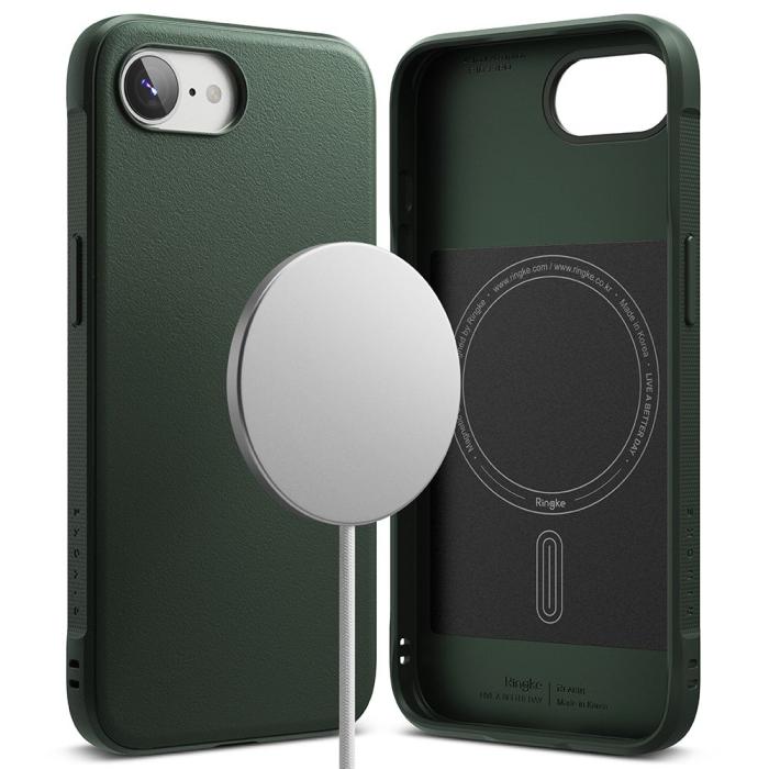 Bild 2, Ringke Ringke iPhone 17e / 16e Skal MagSafe Onyx Mörk Grön - Teknikhallen.se