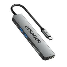 ESSAGER ESSAGER USB-C Hub 60W PD 7-Port Gr&aring; - Teknikhallen.se