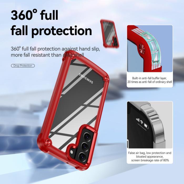 Bild 5,  Samsung Galaxy S23 Plus Skal Shockproof Hybrid Röd - Teknikhallen.se