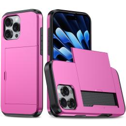  iPhone 16 Pro Skal Med Kortfack Hybrid Rosa - Teknikhallen.se