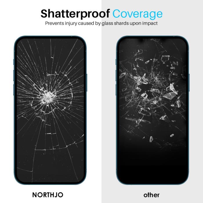 Bild 4, NORTHJO NORTHJO iPhone 14 Skärmskydd Heltäckande Härdat Glas - Teknikhallen.se