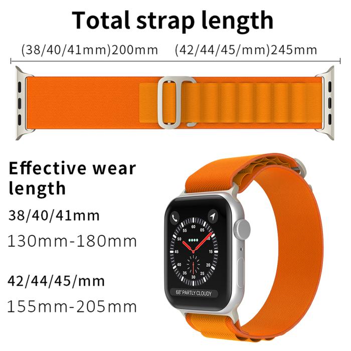 Bild 4, ColorPop Apple Watch 38/40/41/42 mm Armband Alpine Pro Loop Orange - Teknikhallen.se