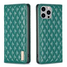 BINFEN BINFEN iPhone 15 Pro Max Fodral Diamond Flip L&auml;der Gr&ouml;n - Teknikhallen.se