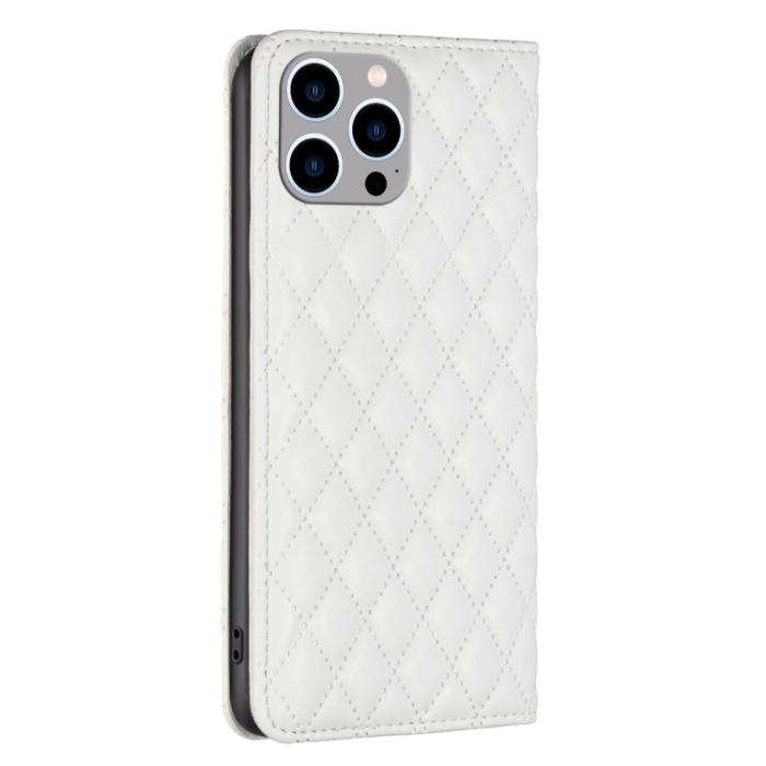 Bild 3, BINFEN BINFEN iPhone 15 Pro Max Fodral Diamond Flip Läder Vit - Teknikhallen.se