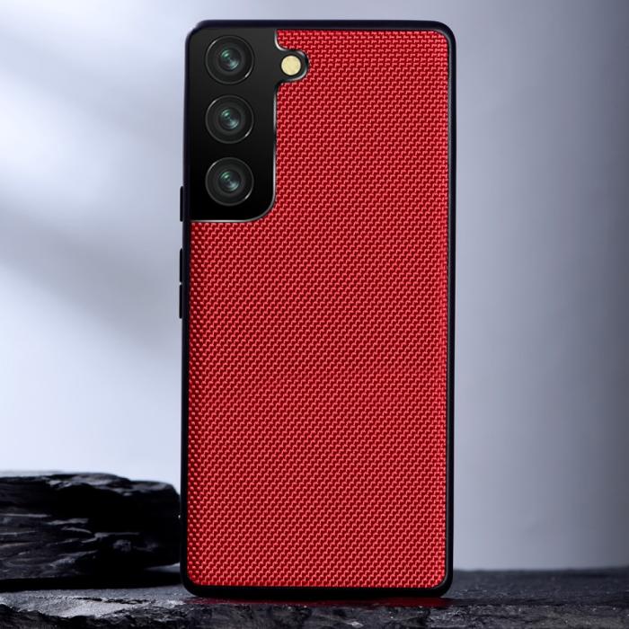 Bild 2,  Samsung Galaxy S22 Plus Skal Nylontäckt TPU Röd - Teknikhallen.se