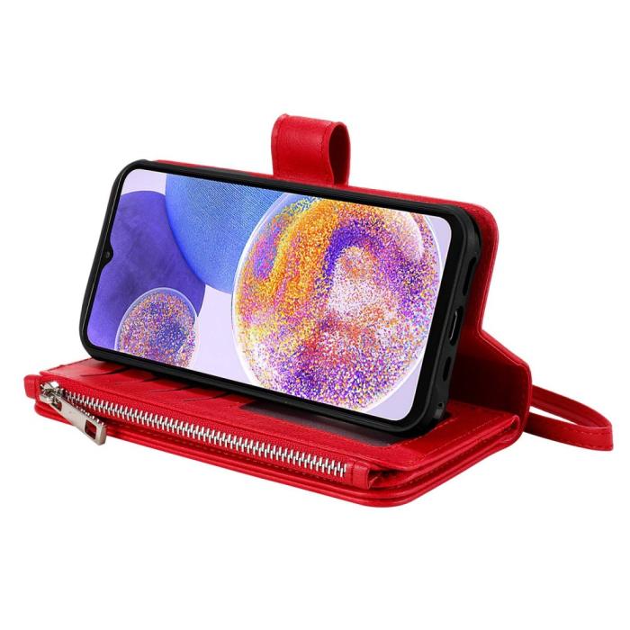 Bild 3,  Samsung Galaxy A23 5G 2in1 Magnet Skal / Plånboksfodral Röd - Teknikhallen.se
