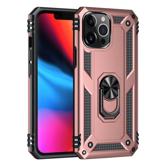 Bild 2,  iPhone 14 Pro Max Skal Shockproof Hybrid Ring Roséguld - Teknikhallen.se