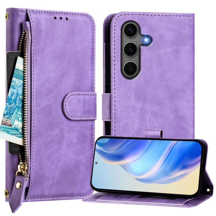 Bild 2,  Samsung Galaxy S25 Plus Fodral Multifunktionell Läder Lila - Teknikhallen.se