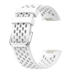  Fitbit Charge 6 / 5 Armband Silikon Ih&aring;ligt Vit - Teknikhallen.se