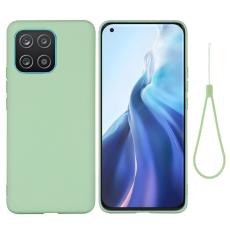  Samsung Galaxy A03 Skal Liquid Silikon Med Strap Gr&ouml;n - Teknikhallen.se