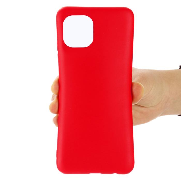 Bild 5,  Samsung Galaxy A03 Skal Liquid Silikon Med Strap Röd - Teknikhallen.se